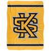 Kennesaw State University Blanket, 60"x80" Primary Logo Stripes Silky Touch Sherpa Back Super Soft Throw Blanket view 2