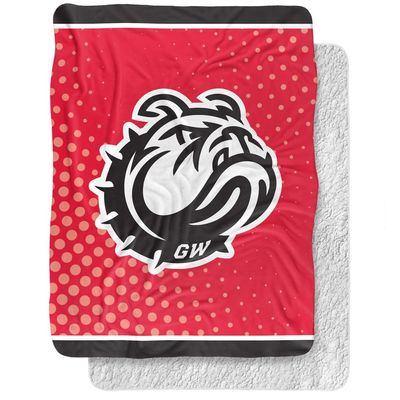 Gardner-Webb University Runnin' Bulldogs Logo Dots, 60"x80" Silky Touch Sherpa Back Super Soft Throw Blanket