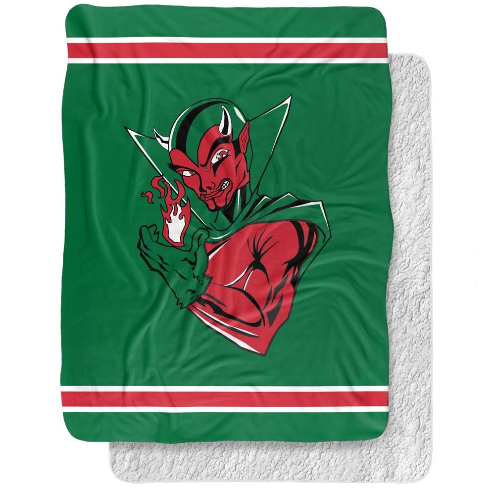 Mississippi Valley State University Delta Devils Primary Logo, 60"x80" Silky Touch Sherpa Back Super Soft Throw Blanket
