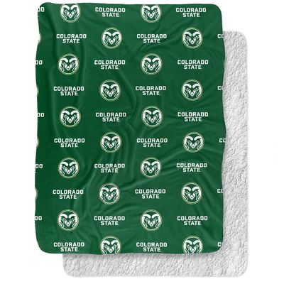 Colorado State University Blanket, 60"x80" Logo Pattern Silky Touch Sherpa Back Super Soft Throw Blanket
