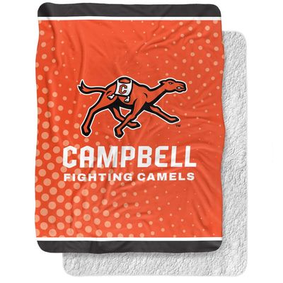 Campbell University Blanket, 60"x80" Logo Dots, Silky Touch Sherpa Back Super Soft Throw Blanket