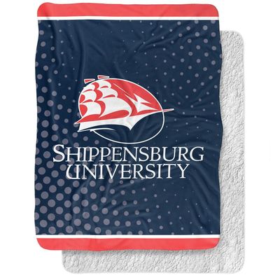 Shippensburg University Blanket, 60"x80" Logo Dots, Silky Touch Sherpa Back Super Soft Throw Blanket