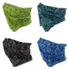 SMEHCF 4 Multipurpose Bandanas for Women Men Headband Balaclava Hair Head Scarf Face Half Airsoft Paintball Mask Neck Gaiters Breathable Reusable Washable Black Blue Apple Green Cashew Flower view 3