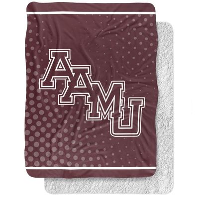 Alabama A & M University Blanket, 60"x80" Logo Dots Silky Touch Sherpa Back Super Soft Throw Blanket