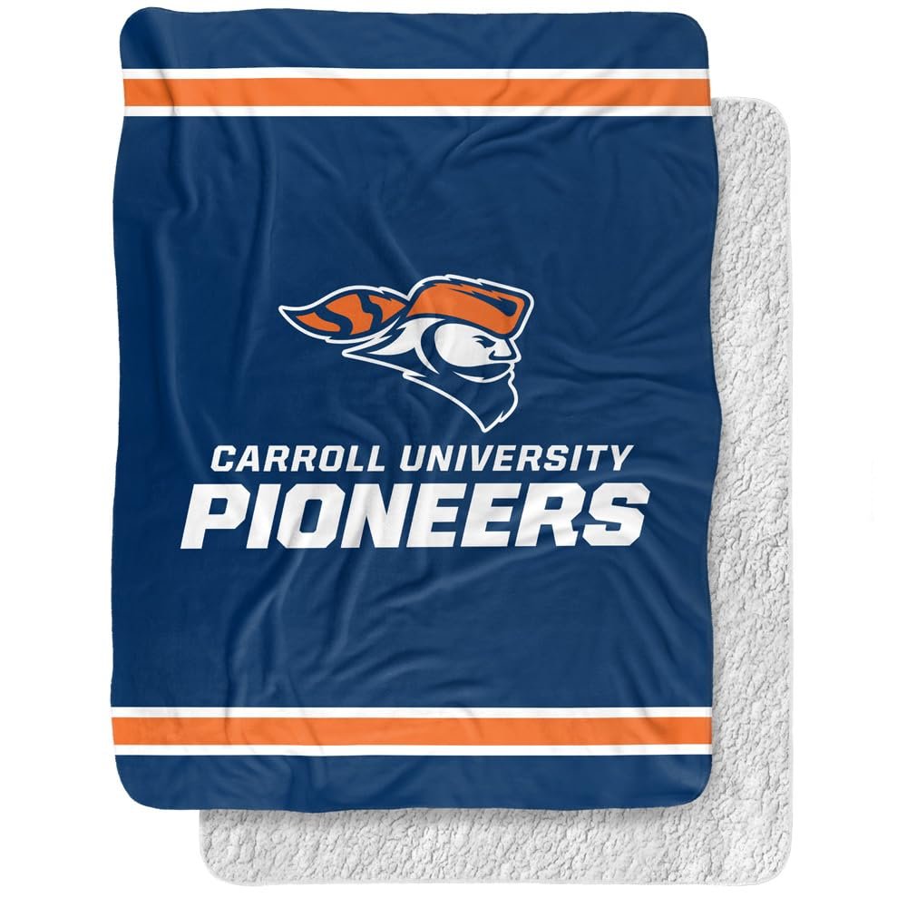 Carroll University Blanket, 60"x80" Primary Logo, Silky Touch Sherpa Back Super Soft Throw Blanket