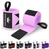 TECEUM Weightlifting Wrist Wraps with Thumb Loop Pink Queen of Lifts 12 inch Heavy-Duty Workout Wrist Support & Protection Ideal for Powerlifting, Strength Training, Bodybuilding view 1