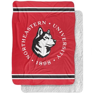 Northeastern University Blanket, 60"x80" Primary Logo Silky Touch Sherpa Back Super Soft Throw Blanket