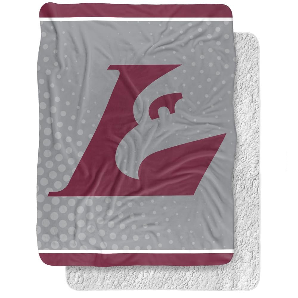 University of Wisconsin - La Crosse Blanket, 60"x80" Logo Dots Silky Touch Sherpa Back Super Soft Throw Blanket