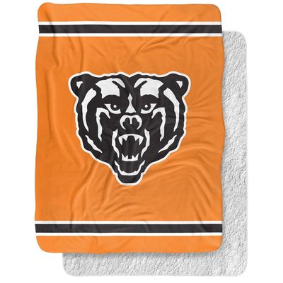Mercer University Blanket, 60"x80" Primary Logo Stripes Silky Touch Sherpa Back Super Soft Throw Blanket