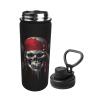 Dewoofly Funny Skull Skeleton 18 OZ Insulated Stainless Steel Sports Water Bottles with Lid, Halloween Unisex Flask Insulated Water Cup for Outdoor Sports Fitness Hiking Gym view 1