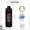 Dewoofly Funny Skull Skeleton 18 OZ Insulated Stainless Steel Sports Water Bottles with Lid, Halloween Unisex Flask Insulated Water Cup for Outdoor Sports Fitness Hiking Gym view 2