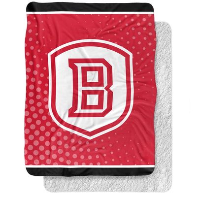 Bradley University Blanket, 60"x80" Logo Dots Silky Touch Sherpa Back Super Soft Throw Blanket