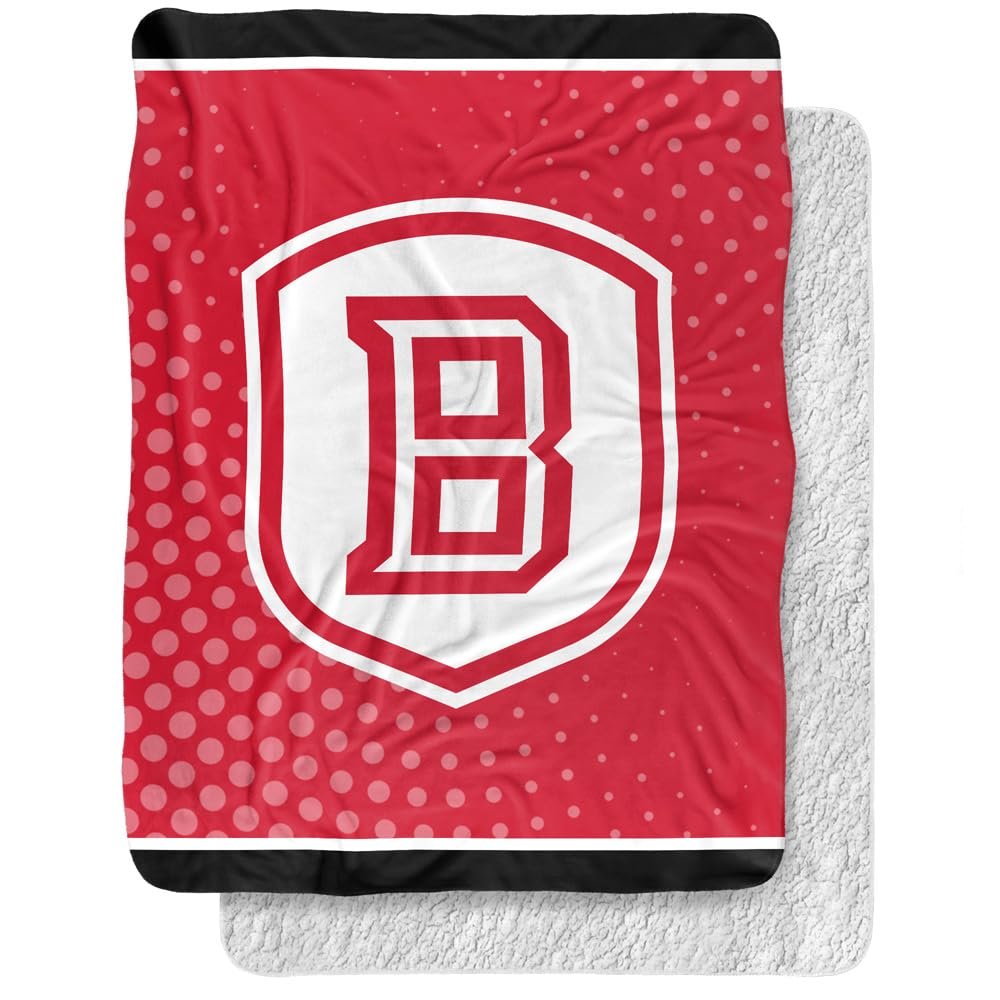 Bradley University Blanket, 60"x80" Logo Dots Silky Touch Sherpa Back Super Soft Throw Blanket