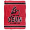 California State University Northridge Blanket, 60"x80" Primary Logo Stripes Silky Touch Sherpa Back Super Soft Throw Blanket view 2