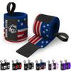 TECEUM Weightlifting Wrist Wraps with Thumb Loop  US Flag  Beast Mode  12 inch  Heavy-Duty Workout Wrist Support & Protection  Ideal for Powerlifting, Strength Training, Bodybuilding view 1