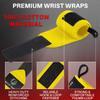 TECEUM Weightlifting Wrist Wraps with Thumb Loop Yellow Arms on Fire 18 inch Heavy-Duty Workout Wrist Support & Protection Ideal for Powerlifting, Strength Training, Bodybuilding view 3