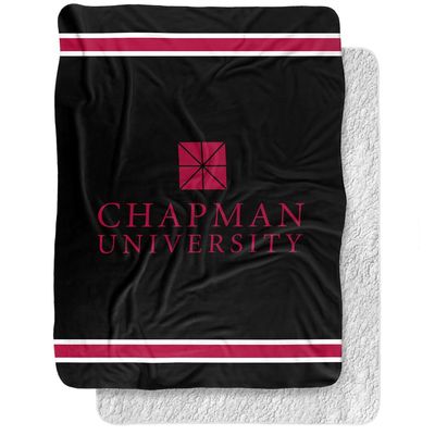 Chapman University Blanket, 60"x80" Primary Logo, Silky Touch Sherpa Back Super Soft Throw Blanket