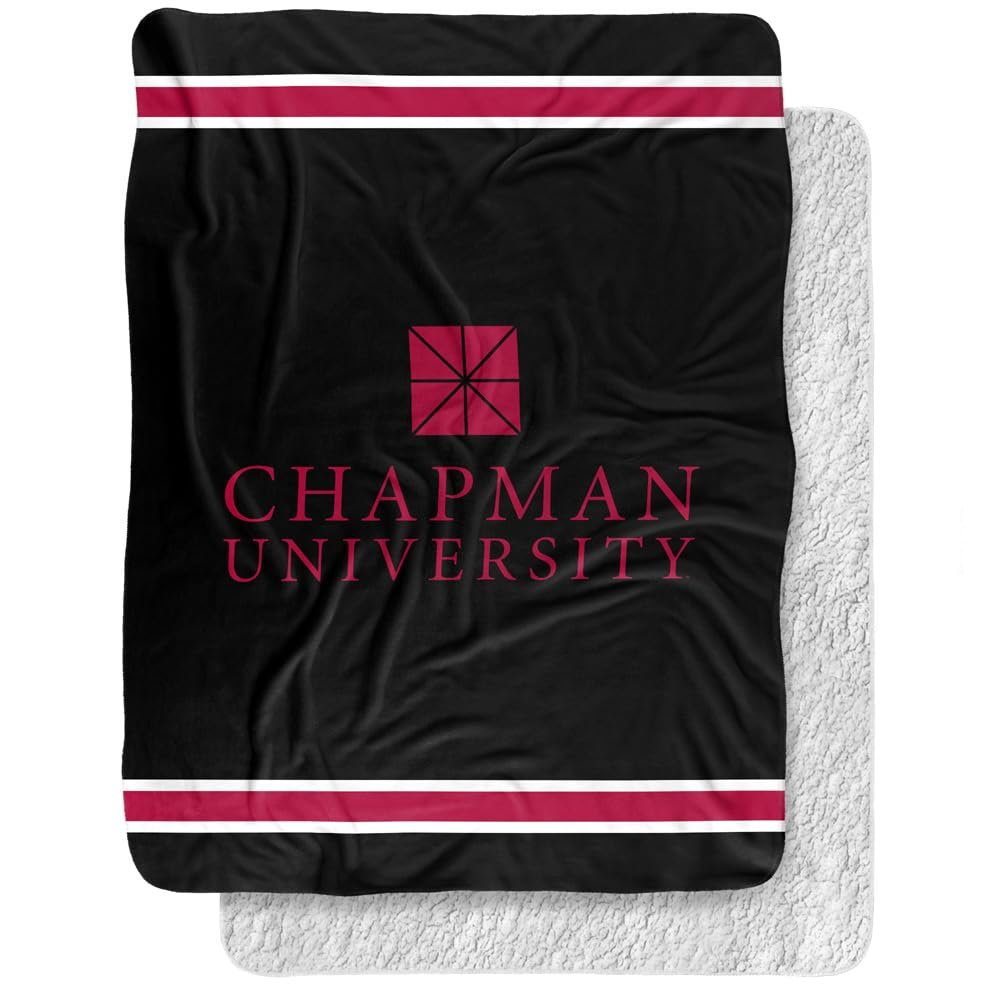 Chapman University Blanket, 60"x80" Primary Logo, Silky Touch Sherpa Back Super Soft Throw Blanket