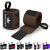 TECEUM Weightlifting Wrist Wraps with Thumb Loop  Brown  Queen of Lifts  12 inch  Heavy-Duty Workout Wrist Support & Protection  Ideal for Powerlifting, Strength Training, Bodybuilding view 1