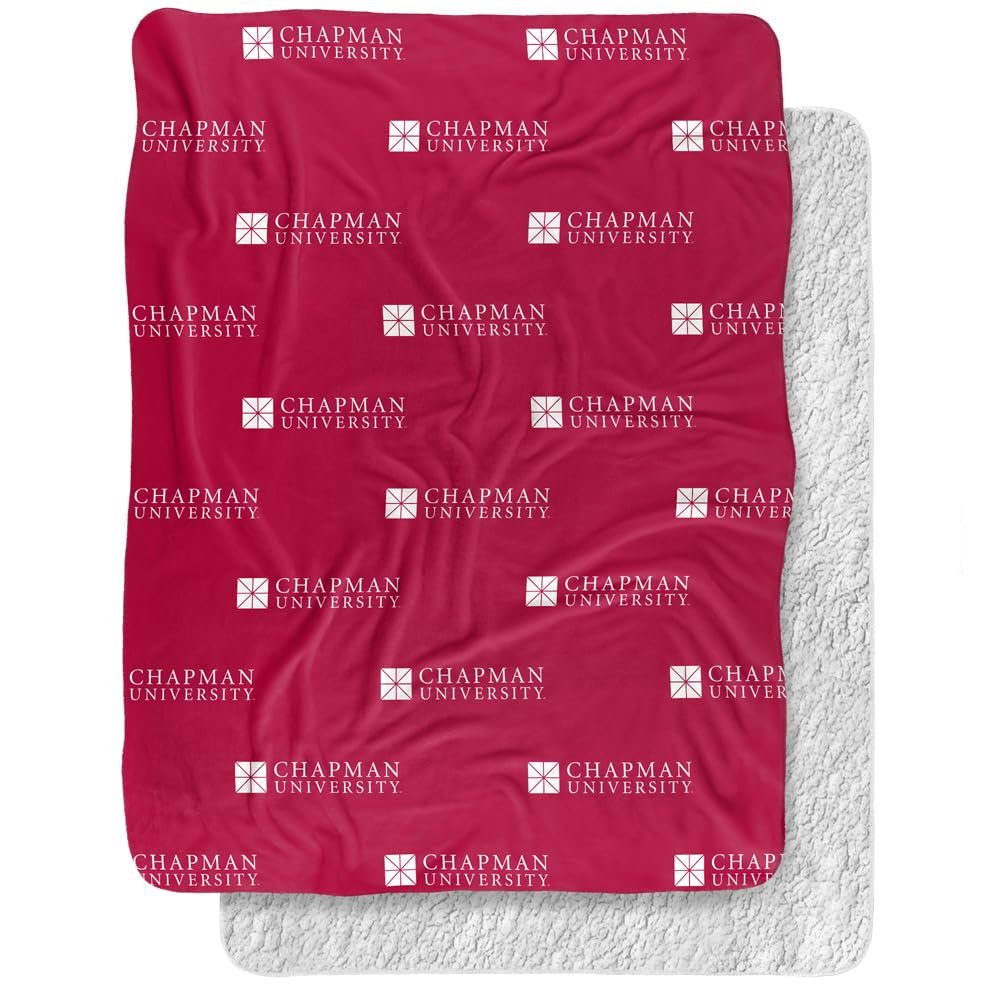 Chapman University Blanket, 60"x80" Logo Pattern, Silky Touch Sherpa Back Super Soft Throw Blanket