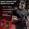 TECEUM Weightlifting Wrist Wraps with Thumb Loop  Red  Beast Mode  12 inch  Heavy-Duty Workout Wrist Support & Protection  Ideal for Powerlifting, Strength Training, Bodybuilding view 2