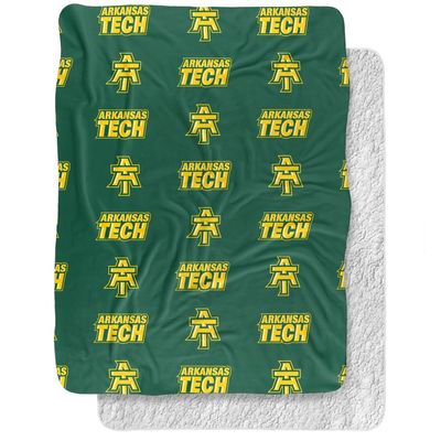 Arkansas Tech University Blanket, 60"x80" Logo Pattern Silky Touch Sherpa Back Super Soft Throw Blanket