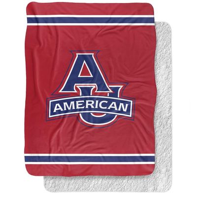 American University Blanket, 60"x80" Primary Logo Silky Touch Sherpa Back Super Soft Throw Blanket