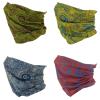 SMEHCF 4 Multipurpose Bandanas for Women Men Headband Balaclava Hair Head Scarf Face Half Airsoft Paintball Mask Neck Gaiters Breathable Reusable Washable Blue Yellow Red Green Cashew Flower view 3