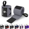 TECEUM Weightlifting Wrist Wraps with Thumb Loop  Gray  Arms on Fire  18 inch  Heavy-Duty Workout Wrist Support & Protection  Ideal for Powerlifting, Strength Training, Bodybuilding view 1