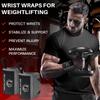 TECEUM Weightlifting Wrist Wraps with Thumb Loop  Gray  Arms on Fire  18 inch  Heavy-Duty Workout Wrist Support & Protection  Ideal for Powerlifting, Strength Training, Bodybuilding view 2
