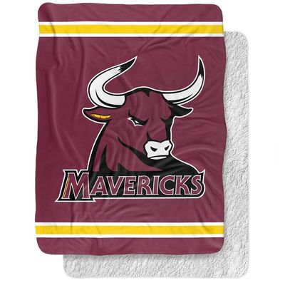 Colorado Mesa University Blanket, 60"x80" Primary Logo Stripes Silky Touch Sherpa Back Super Soft Throw Blanket