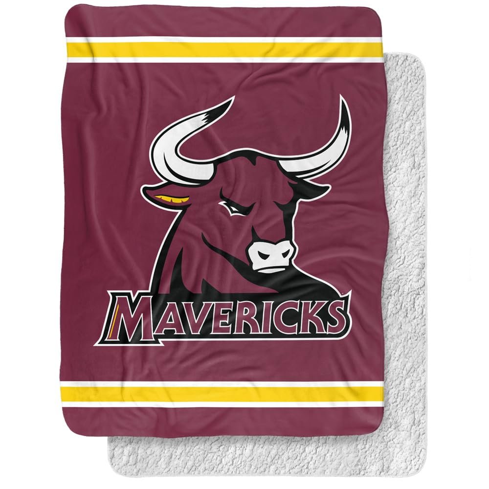 Colorado Mesa University Blanket, 60"x80" Primary Logo Stripes Silky Touch Sherpa Back Super Soft Throw Blanket