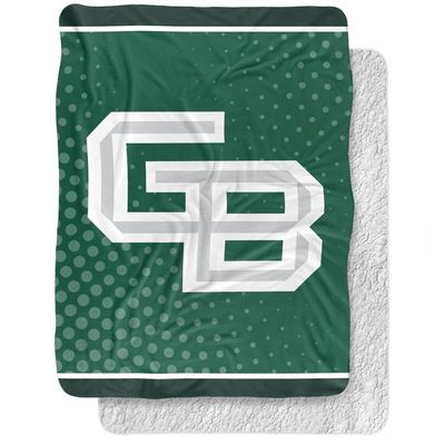 University of Wisconsin Green Bay Blanket, 60"x80" Logo Dots Silky Touch Sherpa Back Super Soft Throw Blanket