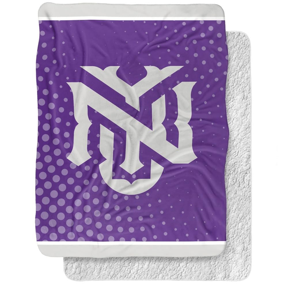 New York University Blanket, 60"x80" Logo Dots, Silky Touch Sherpa Back Super Soft Throw Blanket