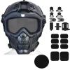 Airsoft Mask Full Face and Detachable Anti Fog Airsoft Goggles Eye Protection and Tactical Airsoft Fast Helmet Adjustable knob for Teenagers and Adults (Black Lens) view 1