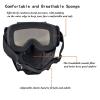 Airsoft Mask Full Face and Detachable Anti Fog Airsoft Goggles Eye Protection and Tactical Airsoft Fast Helmet Adjustable knob for Teenagers and Adults (Black Lens) view 4