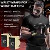 TECEUM Weightlifting Wrist Wraps with Thumb Loop  Beige  Arms on Fire  18 inch  Heavy-Duty Workout Wrist Support & Protection  Ideal for Powerlifting, Strength Training, Bodybuilding view 2