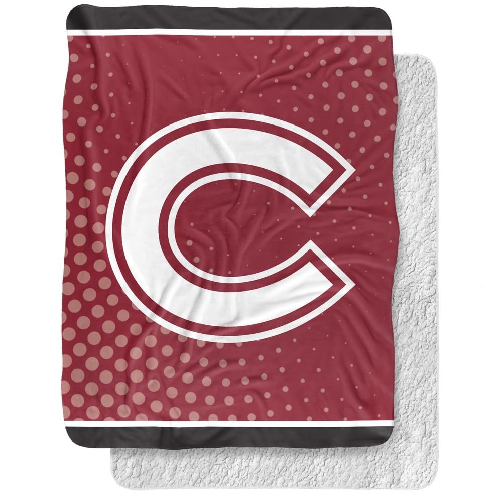 Colgate University Blanket, 60"x80" Logo Dots, Silky Touch Sherpa Back Super Soft Throw Blanket