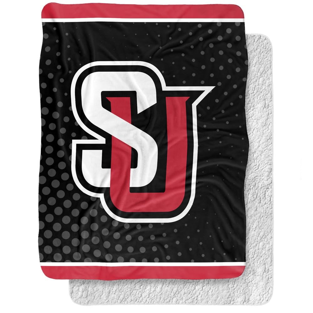 Seattle University Blanket, 60"x80" Logo Dots Silky Touch Sherpa Back Super Soft Throw Blanket