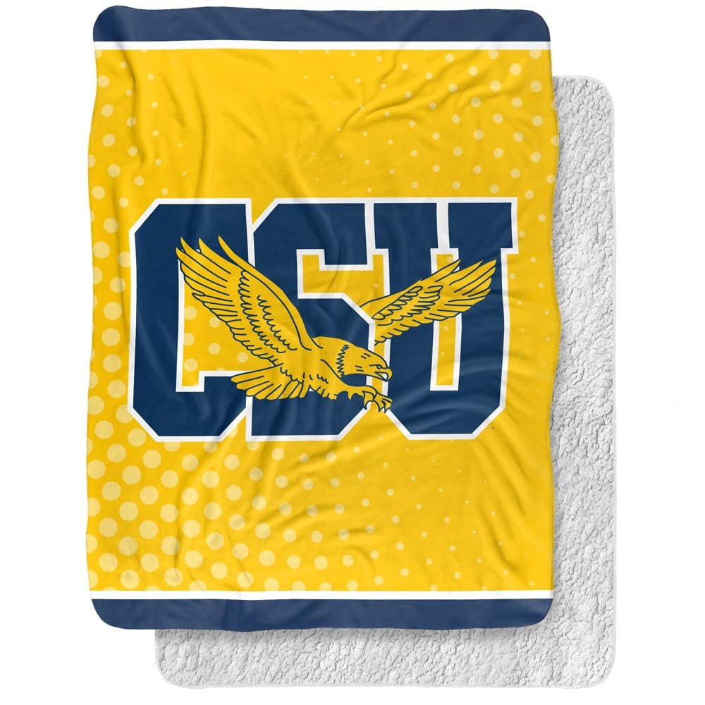 Coppin State University Blanket, 60"x80" Logo Dots Silky Touch Sherpa Back Super Soft Throw Blanket
