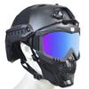 Airsoft Mask Full Face and Detachable Anti Fog Airsoft Goggles Eye Protection and Tactical Airsoft Fast Helmet Adjustable knob for Teenagers and Adults (Blue Lens) view 2