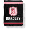 Bradley University Blanket, 60"x80" Primary Logo Stripes Silky Touch Sherpa Back Super Soft Throw Blanket