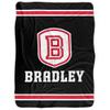 Bradley University Blanket, 60"x80" Primary Logo Stripes Silky Touch Sherpa Back Super Soft Throw Blanket view 2
