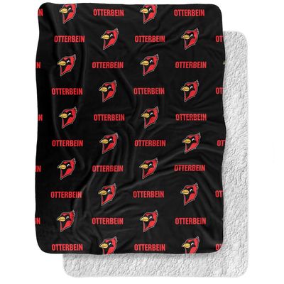 Otterbein University Blanket, 60"x80" Logo Pattern,Silky Touch Sherpa Back Super Soft Throw Blanket