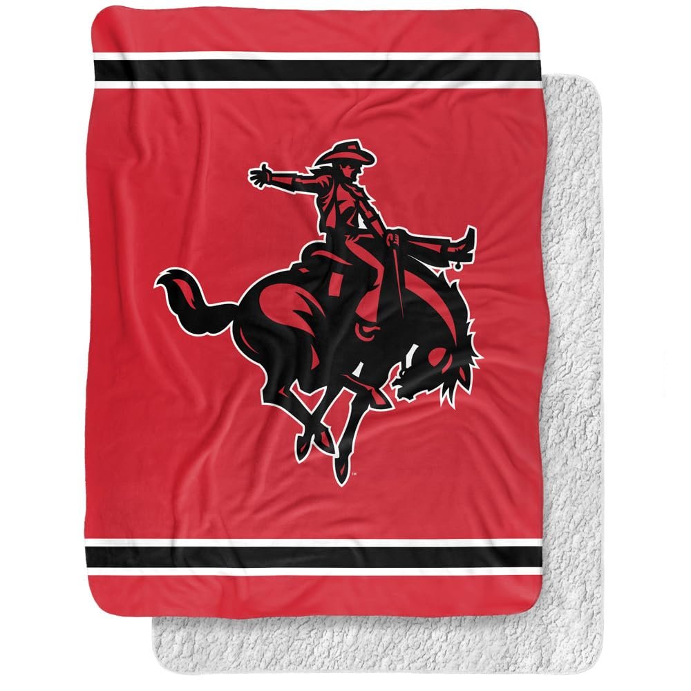 Northwestern Oklahoma State University Rangers Primary Logo, 60"x80" Silky Touch Sherpa Back Super Soft Throw Blanket