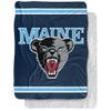 University of Maine Blanket, 60"x80" Primary Logo Stripes Silky Touch Sherpa Back Super Soft Throw Blanket view 1