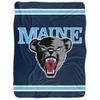 University of Maine Blanket, 60"x80" Primary Logo Stripes Silky Touch Sherpa Back Super Soft Throw Blanket view 2