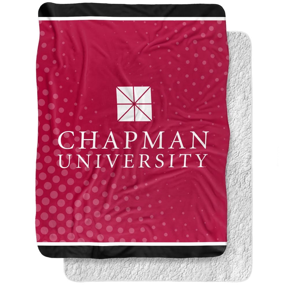 Chapman University Blanket, 60"x80" Logo Dots, Silky Touch Sherpa Back Super Soft Throw Blanket