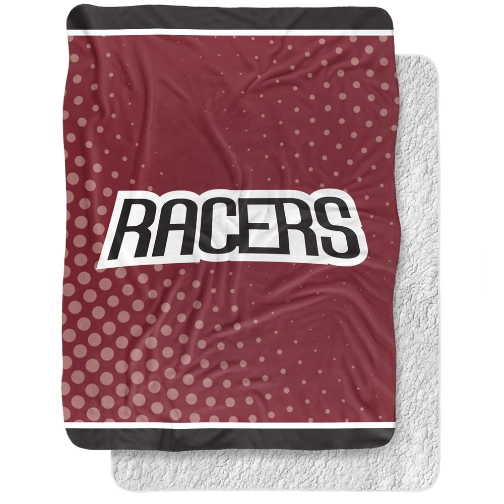 University of Northwestern Ohio Racers Logo Dots, 60"x80" Silky Touch Sherpa Back Super Soft Throw Blanket