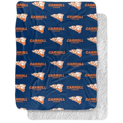 Carroll University Blanket, 60"x80" Logo Pattern, Silky Touch Sherpa Back Super Soft Throw Blanket